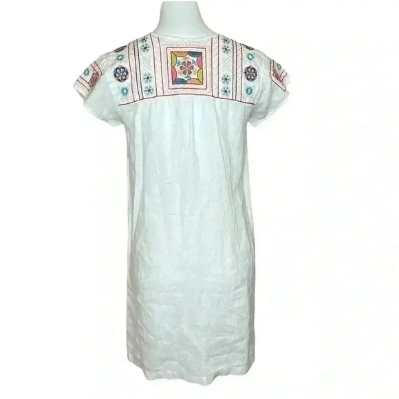Johnny Was Los Angeles 100% linen embroidered tunic dress size XS - Picture 3 of 8